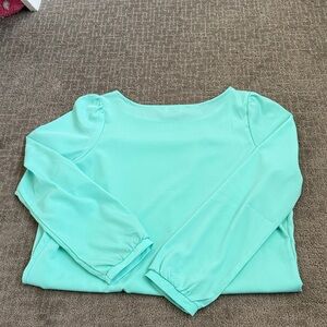 Elegant Mint Green Long Sleeve Dress